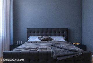 深灰色卧室软装效果图高清