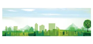 绿色城市横版背景