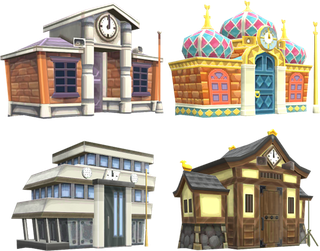 古典建筑素材卡通简笔装扮