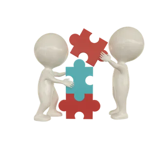 3D商务小人合作火柴人办公白领团队小黑人元素PNG设计素材模板