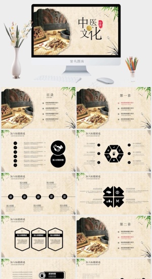 中药中医治病PPT模板ppt模版预览图