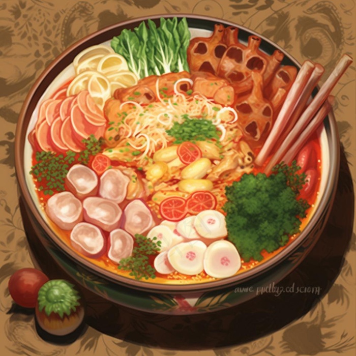 美食食物面条麻辣烫插画素材(1024x1024)