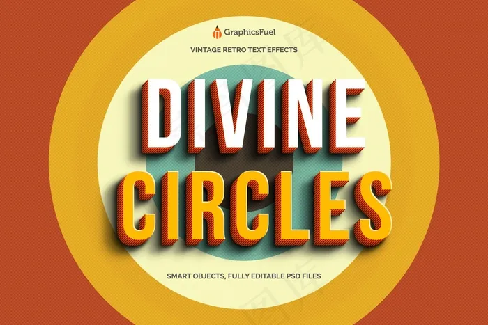 ps3D立体字效psd模版下载