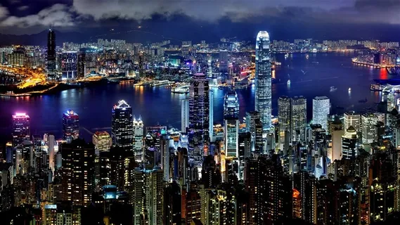 璀璨的香港夜景图 璀璨的香港夜景图