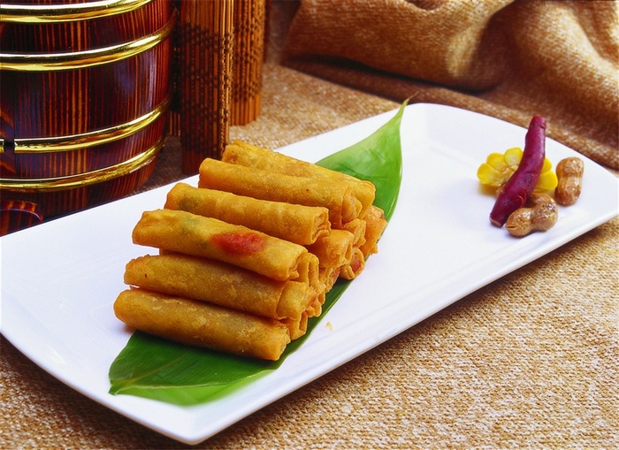 牛肉春卷美食素材