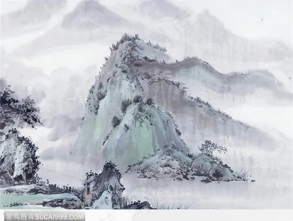 水墨雄伟的山峰 水墨雄伟的山峰