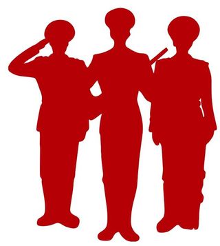 矢量士兵三军敬礼