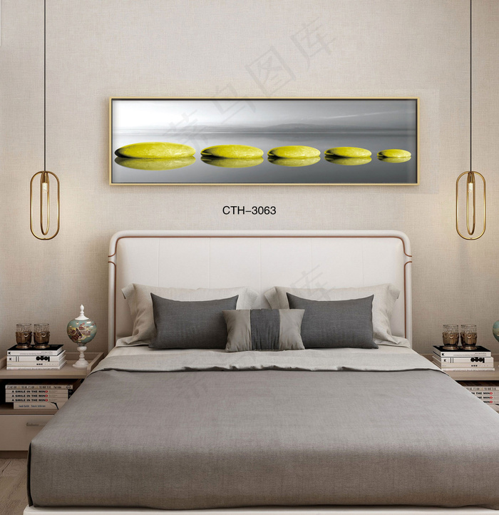 轻奢晶瓷装饰画客厅沙发背景墙卧室床头挂画酒店样板间房间模型现代抽象风