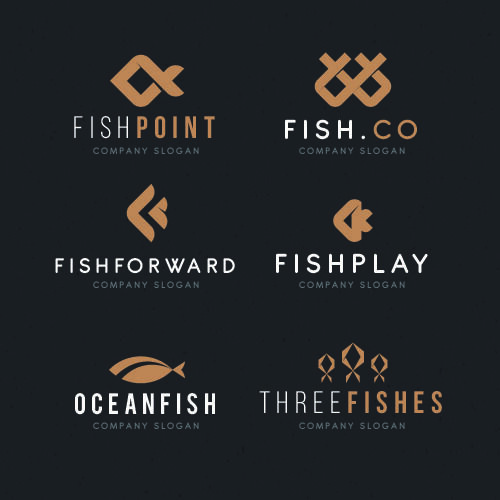 商务海洋鱼类海鲜图标LOGO标识标志标签水产图形AI矢量EPS素材图eps,ai矢量模版下载