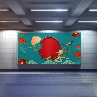 中国风国潮展板背景psd分层模板 中国风国潮展板背景psd分层模板