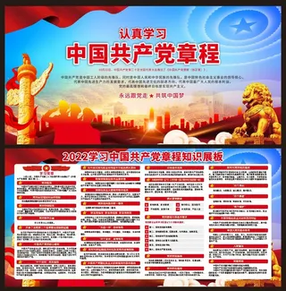 2022学习党章知识展板