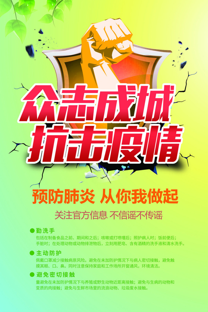 预防新冠肺炎从你我做起psd模版下载