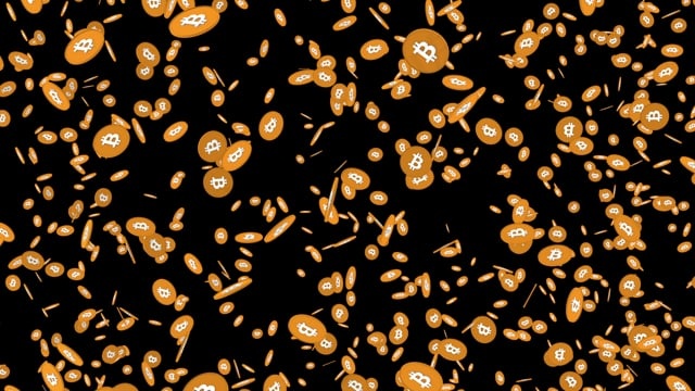 比特币, 硬币, 雨, 成功, 货币, 加密货币, 数字的