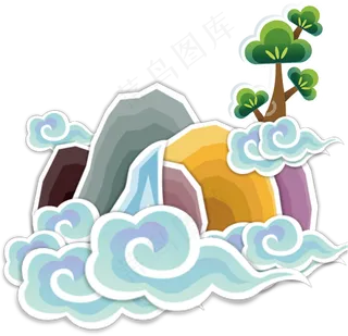 彩云  祥云图案 祥云素材 创意祥云  花边花纹 免抠