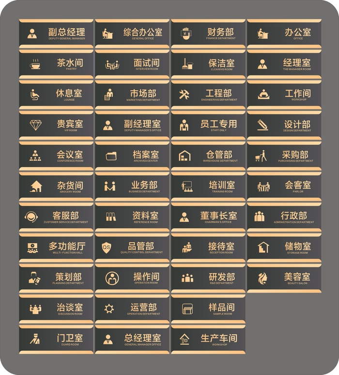 金色创意门牌cdr矢量模版下载