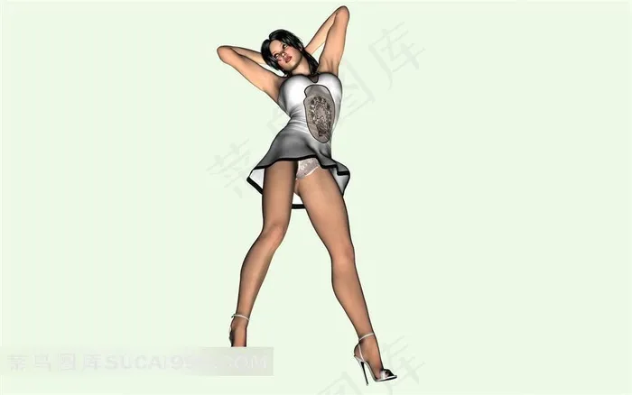 3D性感长腿美女素材