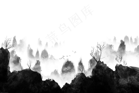 水墨山水素材  