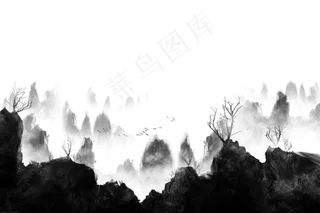 水墨山水素材  