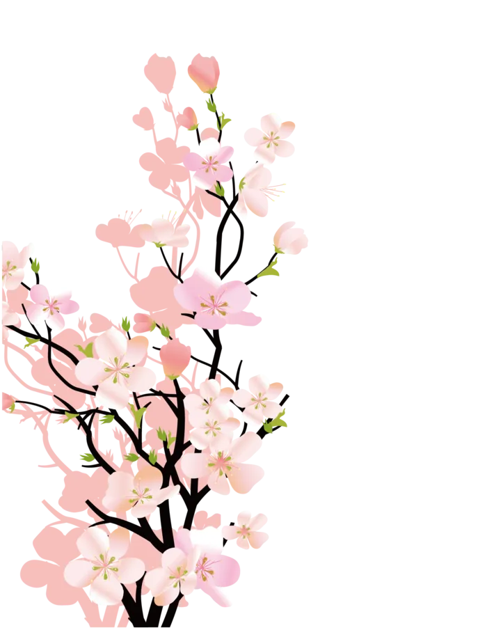 春天浪漫粉红色樱花手绘樱花梅花桃花花朵图片PNG免扣素材