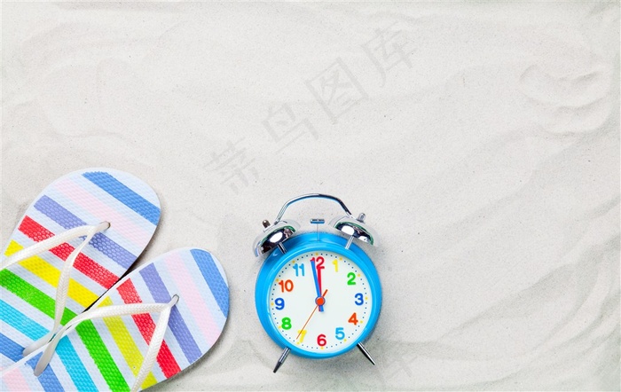 美丽的沙滩凉鞋景色图
