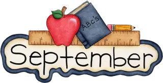九月英语标题卡通苹果少儿兴趣班素材