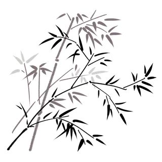 竹子水墨画中国风国画墨水书法竹子画