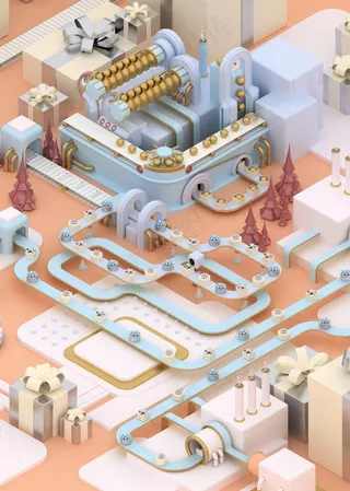 圣诞节3D建模礼品工厂