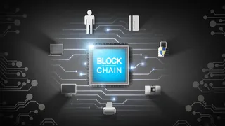 区块链互联网科技处理器锁背景