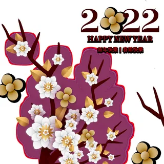 设计桃花装饰新年