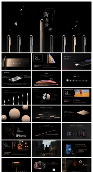 iPhone新品手机发布宣传PPT模板