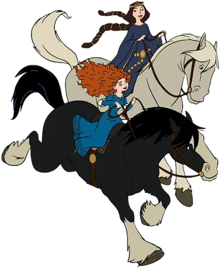 卡通女孩素材骑马