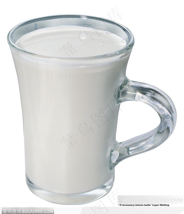 饮料特写-玻璃杯中的牛奶
