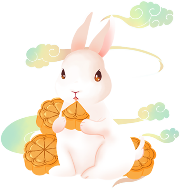 卡通插画中秋节兔子png免扣