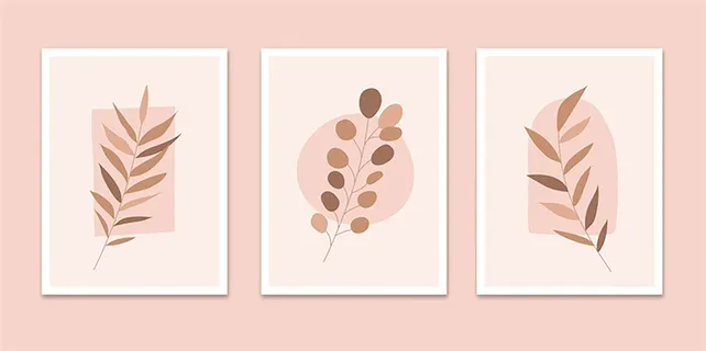 植物装饰画粉色清晰简约北欧时尚