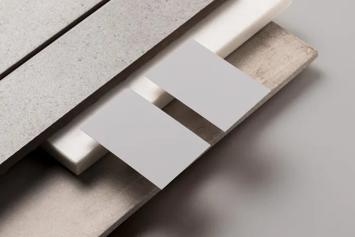 石块背景正反面高档轻奢名片样机psd模版下载