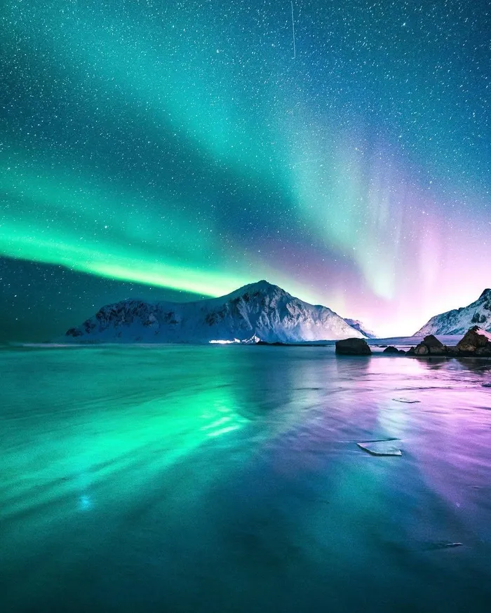 绿色极光壁纸图片