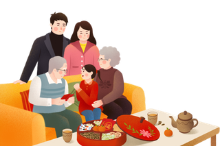 设计家庭祝贺新年素材