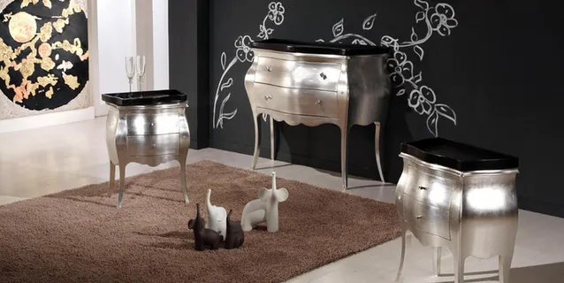 简欧风格豪华银色茶几家俱