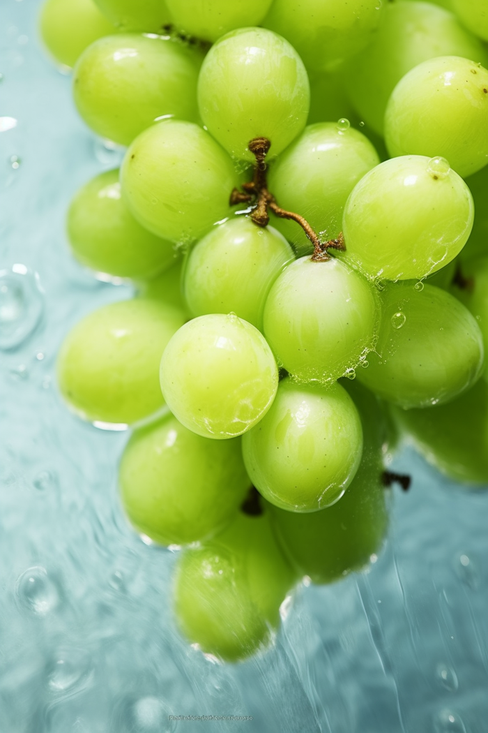 水里的青提水果摄影图