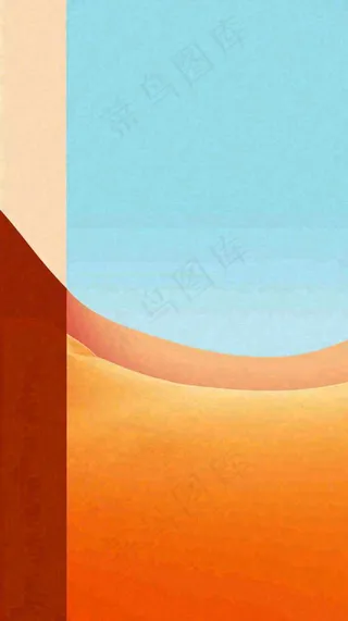 沙漠天空扁平矩形色彩背景