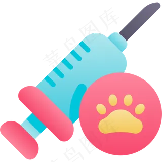 卡通注射器元素图标免扣
