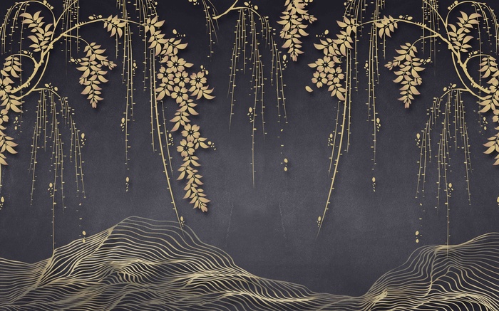 新中式山水背景墙