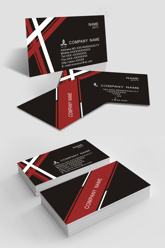 极简清新大气品牌名片设计模板 