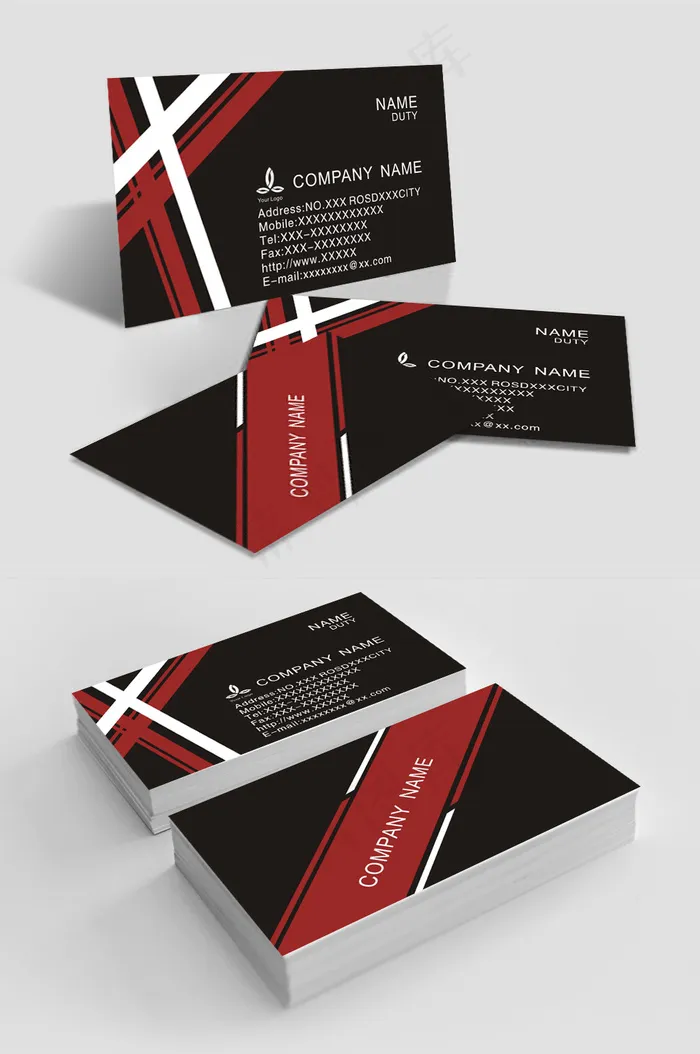 极简清新大气品牌名片设计模板 cdr矢量模版下载