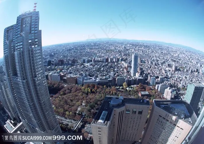 繁华城市城市建筑高架建筑建筑园林