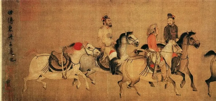 高清图片骑马的古人古画国画素材