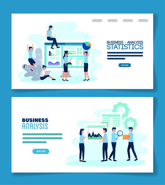 扁平化人物场景办公互联网等距ai矢量设计网页海报UI素材插画