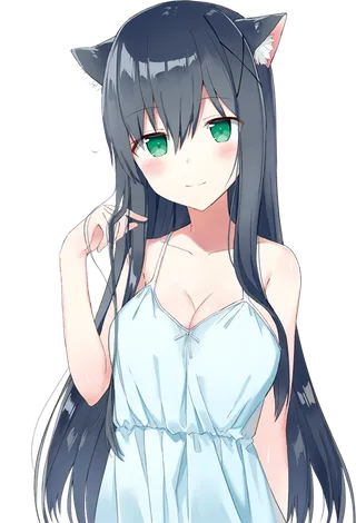 猫耳女孩卡通简笔夏季