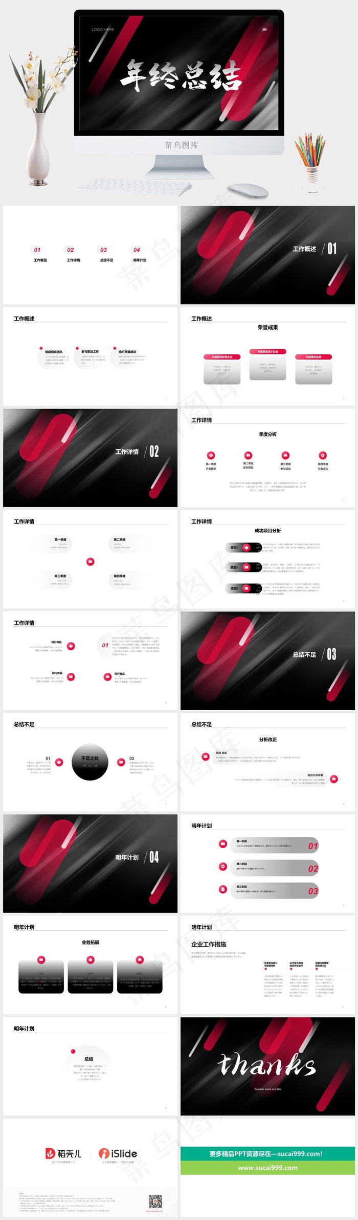 年终总结1ppt模版