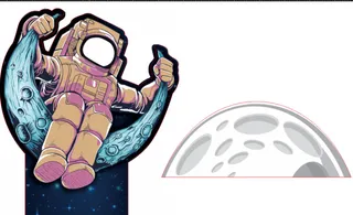 宇航员拍照框模板游乐园影院门口雕刻牌子带轮廓线